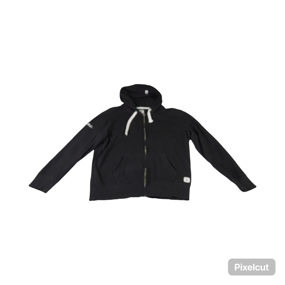 Roots73 Hoodie Mens L Black Fleece Lined Kangaroo Pockets Performance Full Zip